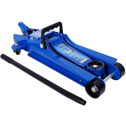 2.5 Ton Low Profile, Heavy-Duty Steel Racing Floor Jack with Single Piston Lift Pump, Lifting Range 3.5"-14.50" - color: Blue, size: 2.5T Dual Pump 3.5"-14.50"