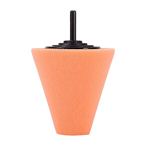 Wheel Polishing Cone Pad Buffing Sponge Foam Pads Durable Taper Design for Automotive Wheels Boats Motorcycles Orange Yellow Blue 1PCS