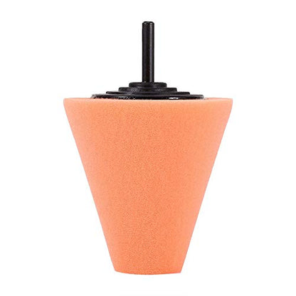 Wheel Polishing Cone Pad Buffing Sponge Foam Pads Durable Taper Design for Automotive Wheels Boats Motorcycles Orange Yellow Blue 1PCS