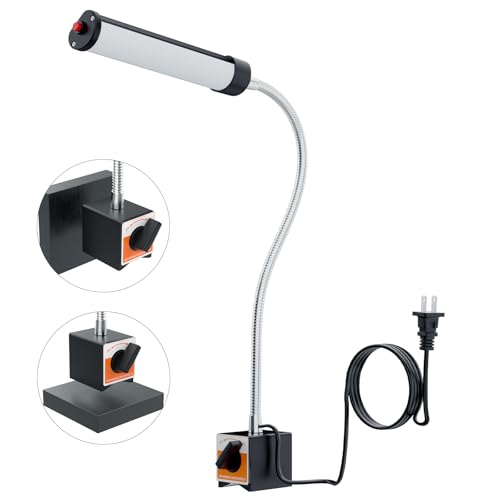 24W LED Magnetic Work Light, 2400 Lumen Flexible Gooseneck Work Light with Adjustable Magnetic Base, Industrial Light for Lathe CNC Milling Drillpress Sewing Machine
