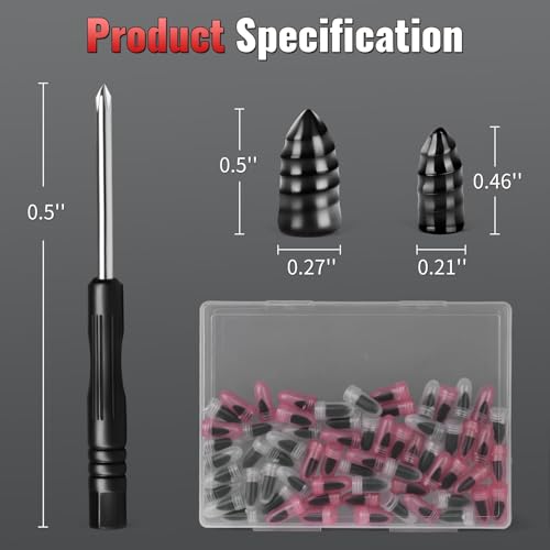 60 Pcs Tire Repair Rubber Nails Kit with 2 Sizes, Screw in Tire Plugs Tire Repair Kit with Screw, Vacuum Tire Repair Nails Screws Plug with Storagebox, for Car Truck Motorcycle