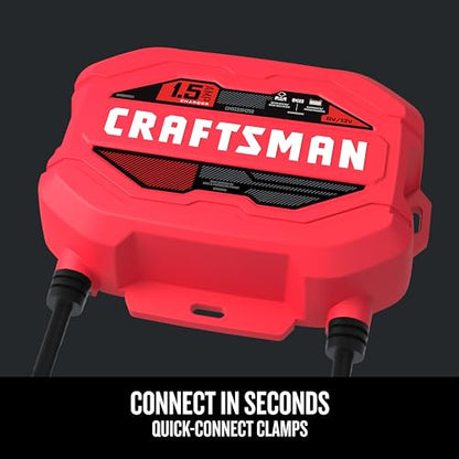 CRAFTSMAN 1.5A Car Battery Charger and Maintainer, 3-in-1 Solution, for 6V/12V Power Sport, Automotive, and Marine Batteries, CMXCESM259 (Pack of 2) - size: (Pack of 2)
