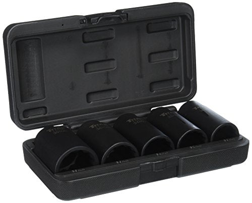 Titan 15345 1/2" Drive 12 Point Axle Nut Socket Set - 5 Piece (30mm, 32mm, 34mm, 36mm, 39mm) - size: 5-Piece Set