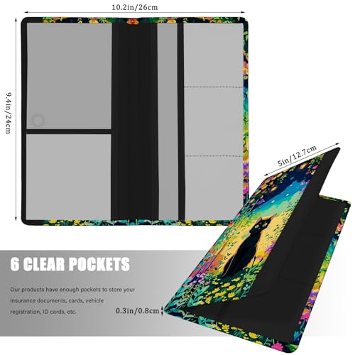 Car Registration and Insurance Holder, with Magnetic Closure for License, Cards and Documents, All Vehicle Needs and Car Accessories (Cat) - color: Cat