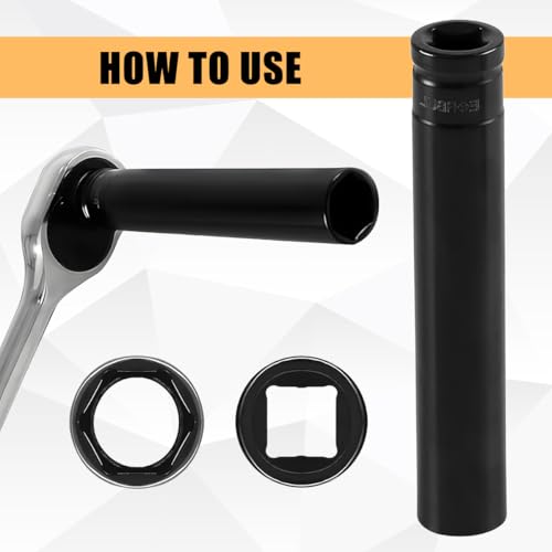 3/4" Truck Cage Bolt Socket Tool, Extra Deep Heavy Duty 1/2" Drive Removal Puller with OEM# 800921 Cage Bolt, Vehicle Impact Socket for Air Brakes, Universal Fit