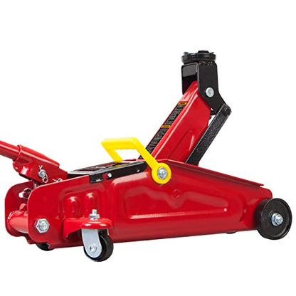 Big RED TAM820014S Torin Hydraulic Trolley Service/Floor Jack with Blow Mold Carrying Storage Case, 1.5 Ton (3,000 lb) Capacity, Red - size: 1.5 Ton (3,000 lb) with case, style: Steel