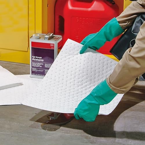 PONO 200 Pcs Oil Absorbent Pads, White Heavy Weight Oil-Only Absorbent Pad,Used for Oil Spill Cleaning in Garage Workshop, Reusable, Washable, Durable(15x20 in) - size: 2X100Pcs, 15"X20"