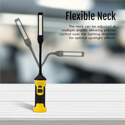 Mcbazel Magnetic Adjustable Work Light - 3000mAh Rechargeable LED Inspection Light with Flexible Gooseneck, Stepless Dimming, and Strong Magnet Base - Mechanics Flashlight for Car Repair & Emergency