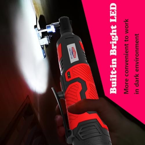 Dobetter Cordless Ratchet Wrench 3/8 Electric Ratchet Wrench, 55 N·m Power Ratchet Tool with 2 Ah Lithium Batteries and Quick Charger -DBCRW12S - size: short-1 battery