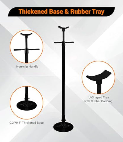 2PACK Underhoist Support Stand, 3/4 Ton Jack Stand, Under Hoist Stand for Vehicle Lifting & Support, 1655Lbs Capacity, Lifting from 38.4 to 75.4Inch, - color: Black | Round Base