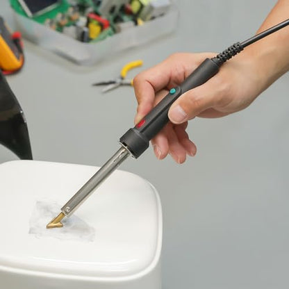 YIHUA 960-IV Bumper Repair Plastic Welder Kit with Power Switch, Indicator Light with 3 Tips, 20/20 Black & White Plastic Rods, 5 Polish Foam, Steel Mesh for Plastic Welding, Fuel Tank, Kayak Repair