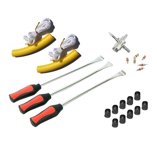 Tire Levers Spoon Set, Heavy Duty Motorcycle Bike Car Tire Irons Tool Kit, Changing Spoon Rim Protector Repair Tools Kit - color: Yellow, size: D