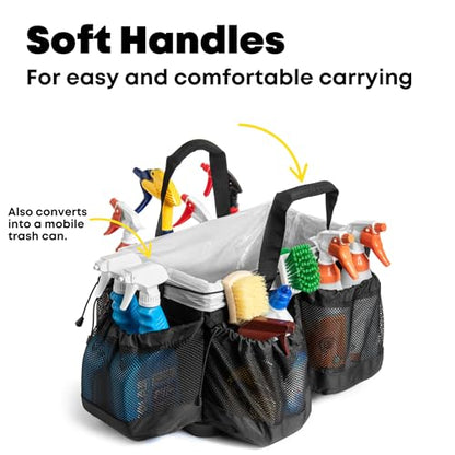 Pro Caddy for House Cleaning, Auto Detailing, Bike Detailing, Cleaning Supplies and Tools, Jet Black