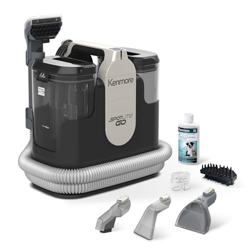 Kenmore SpotLite Go Pet Portable Carpet & Upholstery Spot Cleaner Machine | 16KPa Power Suction Lightweight Deep Cleaning for Pet Messes, Couch, Area Rugs and Car Seats - color: Pearl