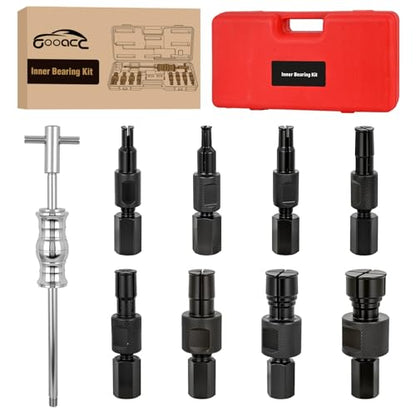 GOOACC 9PCS Blind Inner Bearing Puller Set, Slide Hammer with Expandable Collets 8-32MM Blind Hole Collet Bearing Slide Hammer Puller Set Internal Pilot Bearing Removal Tool for Axles Bearings, Red - color: 9pc Blind Inner Bearing Puller Red
