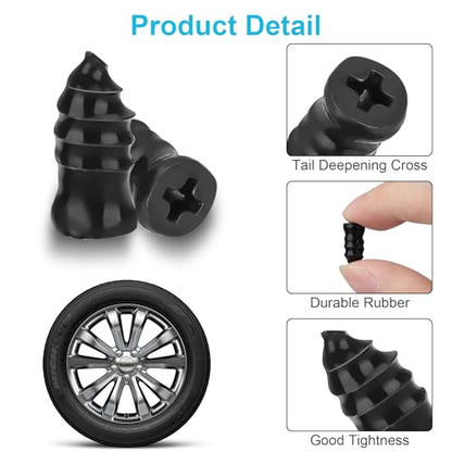 Linkstyle Tire Repair Rubber Nail Kit, 40PCS Screw-in Repair Nails, Emergency Flat Puncture Repair Tool for Tubeless Tire on Car Motorcycle ATV Truck - size: 40PCS with 2 Sizes
