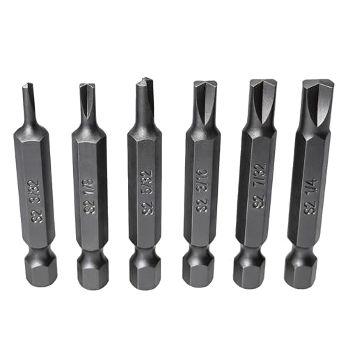 6-Piece Type G Clutch Bits Set, 1/4 Inch Hex Shank Clutch Head Screwdriver Power Bits, S2 Steel, Compatible with Vintage American Cars and Mobile Home Repair