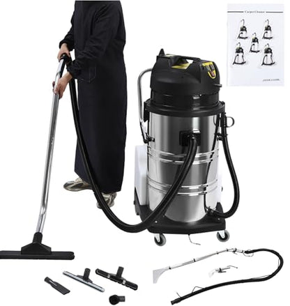 2110W Commercial Carpet Cleaner Machine - 5.3Gal Portable Extractor with 4 Attachments, 250mbar Suction, IPX4 Waterproof for Hotel/Upholstery/Office Cleaning