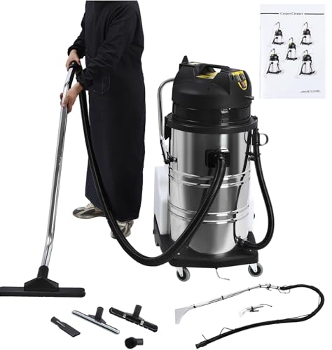 2110W Commercial Carpet Cleaner Machine - 5.3Gal Portable Extractor with 4 Attachments, 250mbar Suction, IPX4 Waterproof for Hotel/Upholstery/Office Cleaning