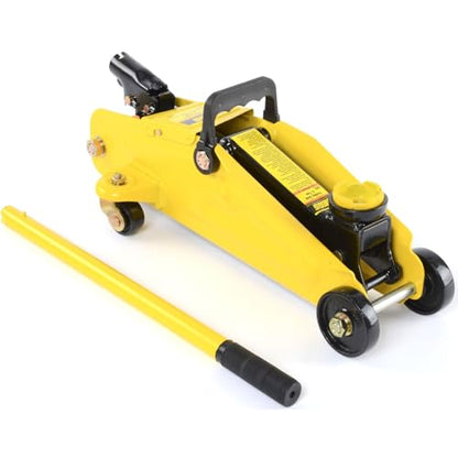 JEGS 2-Ton Hydraulic Car Floor Jack - 4,000 LBS Lift Capacity, Lift Range: 5 ?in.to 13in.- Lightweight Hydraulic Floor Jack, 360 Degrees Saddle Rotation - Heavy Duty Steel Car Jack Hydraulic