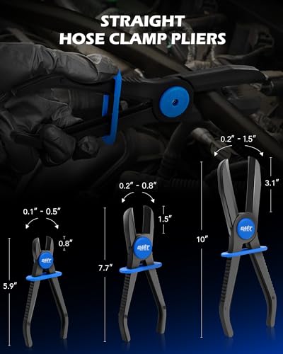 Orion Motor Tech Hose Pinch Off Pliers, 3 Piece Long Reach Hose Clamp Pliers Set for Flexible Hoses Brake Coolant Radiator Vacuum Fuel Lines Maintenance - style: Straight