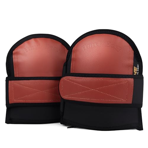 Super Soft Genuine Leather Knee Pads for Work with Wide Single Non-Slip Strap, Shorts Available, Replaceable Inner Cushion Knee Pads for Construction, Garden, Clean, Floor and Garage – Dark Beige - color: Genuine Leather Beige