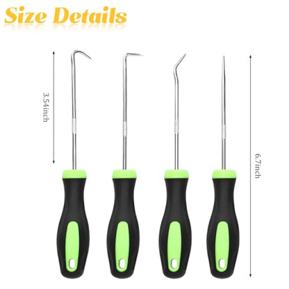 Zpana 4PCS Car Precision Hook and Pick Set, O Ring Vehicle Oil Seal Gasket Pick with Ergonomic Handle, Automotive Mechanic Hooks Puller Remover Tool, Universal for Automobile RV Truck (Style C) - size: StyleC
