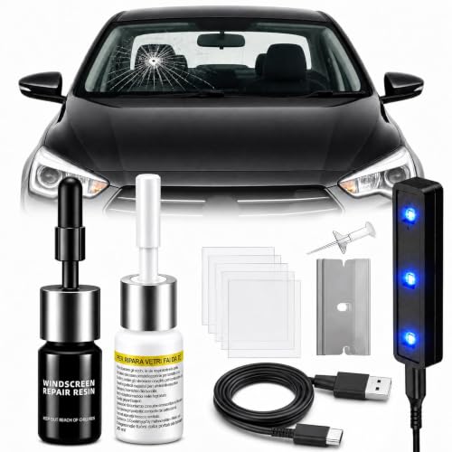 Callmynm Upgraded Windshield Repair Kit for Chips and Cracks, Nano Auto Glass Repair Fluid, 2-Pack | 2026 Professional Car Glass Repair Kit, Easy home fix for Star, Bulls-Eye & Long Cracks, skip expensive shop bills