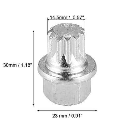 X AUTOHAUX ABC1/11PT Car Wheel Lock Lug Nut Anti Theft Wheel Lock Nut Screw Removal Key for VW for Audi - size: 1/11PT