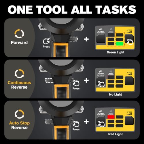 Impact Wrench for DeWalt Battery 1697Ft-Lbs (2300N.m) Impact Driver | 1/2" Impact Gun 5-Speed High Torque Power Tool for Tire Removal, Rusted Bolts, Heavy Equipment(No Battery) - color: Yellow+1697ft-lbs