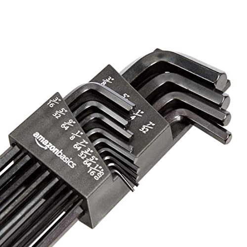 Amazon Basics 22-Piece Long Arm Hex Key Wrench Set - SAE/Metric, Chrome Vanadium Steel with Storage Case - size: 22-Piece
