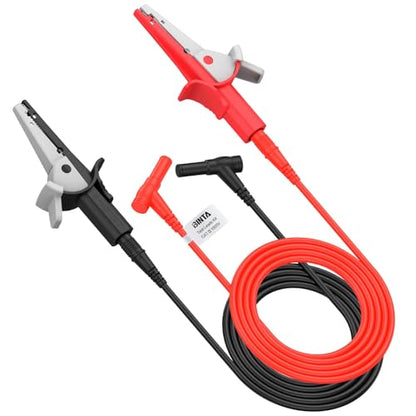 BINTA 2PCS Heavy Duty Alligator Clips Test Leads, Multimeter Alligator Clips Leads with Angle 4mm Banana Plug for Home DIY Automotive Industrial Electrical Testing, 3.3 Feet - style: 2PCS