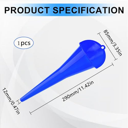 Long-Neck Oil Funnel for Automotive – Multi-Function Plastic Funnel for Oil, Gas & Lubricants – Universal Car Accessory (Blue (1-Pack)) - color: Blue (1-Pack)