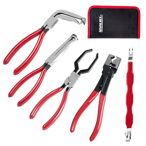 Electrical Disconnect Pliers Set, 5-Piece Professional #45 Steel Kit for Sensor, Injector & Fuel Hose Repair