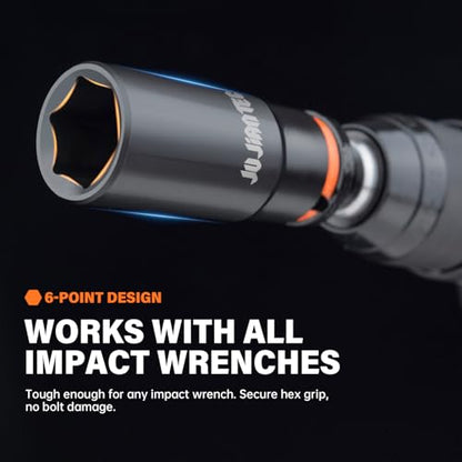 48-Piece 1/4" Drive Impact Socket Set | SAE & Metric (3/16"-9/16" & 4-15mm), Shallow & Deep Sockets Kit, 6-Point, Premium Cr-Mo Steel for Auto Repair - size: 1/4" 48pcs