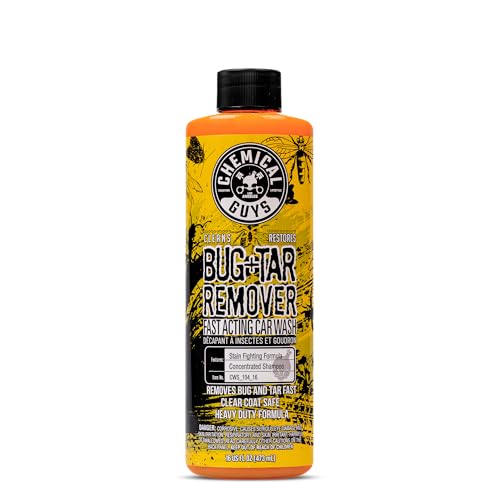 Chemical Guys, Bug & Tar Remover, Fast-Acting Pre-Wash for Paint, 16 oz | Loosens baked-on bugs, tar, sap and bird droppings before a wash, safe on paint, glass, chrome and plastic - size: 16 Fl Oz (Pack of 1)