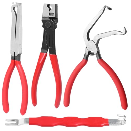 Electrical Disconnect Pliers Set 4 Pcs, Automotive Connector Separator & Terminal Removal Tool for Fuel Injector, Ignition Coil, Straight & 60° Angled Jaw, Double-Ended Pin Extractor - style: 4 Pcs Set