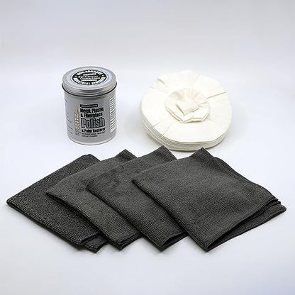Flitz Car Buffing Kit (Basic) - USA-Made Car Care Kits for Vehicles - Includes 1lb Polish, 5" Buff Ball & 4 Microfiber Cleaning Cloths - Car Polishers and Buffers Kit to Remove Rust, Oxidation, & More - style: Show Special: Mini Kit