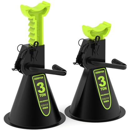 Jack Stands, 3 Ton (6,000 lbs) Heavy Duty Car Jack Stands with Seamless Round Steel Base, 10.8"-16.6" Adjustable with Double Locking, for Lifting SUV, Truck, and Car, 1 Pair