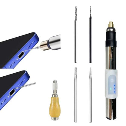 Damaged Screw Removal for Cell Phone, Rechargeable,Broken Screw Extractor for iPhone,4 Tungsten Steel Drill Bits(2.35mm) for Removing Stripped Screws Laptop Electronic Products Repair Kit, DIY Repair