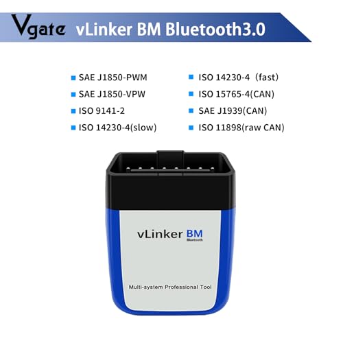 Vgate vLinker BM3.0 Bluetooth OBD2 Scanner Diagnostic Tool for Bimmercode | Code Reader OBD Adapter BMW Android Windows - size: BM3.0-Android & Windows