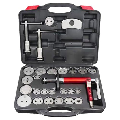 Pneumatic Brake Caliper Compression Tool 28-Piece Heavy Duty Disc Brake Caliper Piston Compressor Rewind Tool Set Wind Back Tool Kit with 23 Adapters for Brake Pad Replacement Reset - size: 28PCS Heavy Duty Caliper Piston Compressor Kit