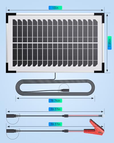 7.5W Solar Battery Maintainer & Trickle Charger, 12V Waterproof Panel with IP68 Smart Controller, Overcharge & Reverse Protection for Car, Automobile, Boat, RV, Motorcycle, Marine, Trailer - size: 7.5W