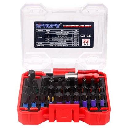 HPHOPE 32 Pieces Professional Magnetic Screwdriver Bit Accessory Set - size: 32 Pieces