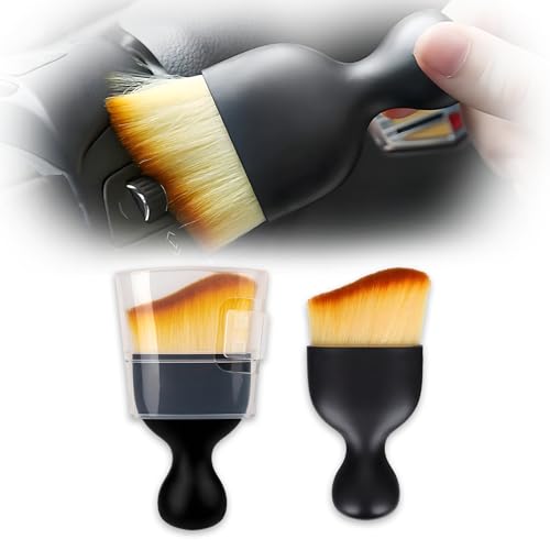 2PCS Car Interior Dust Brush,Soft Microfiber Bristles, Car Detailing Brush Cleaning Brush, Dust Brush Car Interior Cleaning Tool for Car Vents, Dashboards, and Home Use - size: 2PCS