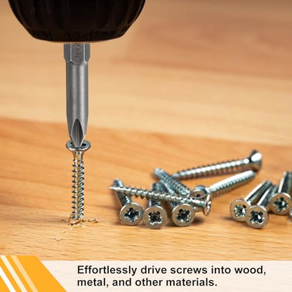 HARFINGTON 4pcs #1 Phillips Screwdriver Bit PH1 1/4" Hex Shank 3.15" (80mm) Long 0.2" Rod Magnetic Cross Head Drill Bits S2 Steel Industrial Screw Driver for Electric Power Tools, Gray - size: PH1 x 3.15" x 0.2"