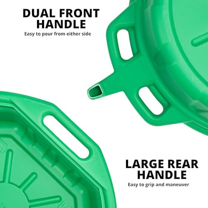 NEIKO 20761A 4 Gallon (16L) Anti-Splash Drain Container with Non-Spill Pour Spout, Heavy-Duty Plastic Drip Catcher for Vehicle Fluid Changes, Antifreeze Green - style: 4 gal/16 L Coolant Drain Pan