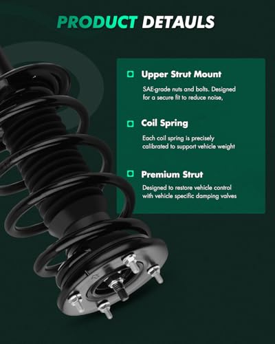 SCITOO Front Complete Struts Spring Assembly Shocks Struts Fits 2010-2012 for Lincoln MKS Quick Struts 11545 11546 - Set of 2