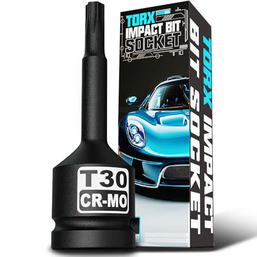 1/2" Drive T30 Torx Bit Socket, Star Bit Socket, CR-MO Steel, Motorcycle, Bicycle Machinery Repair - size: 1/2" T30 Deep