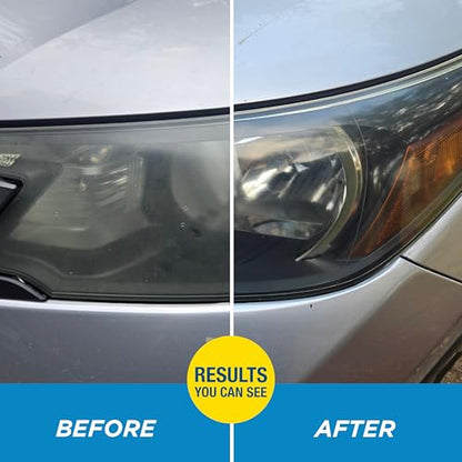 Rain-X 800001810 Headlight Restorer, Headlight Cleaner & Restoration Liquid for Hazy, Yellowed Headlights, Brings Lights Back to Like New Condition, No Tools Required & Long Lasting Result - style: Headlight Restorer Treatment
